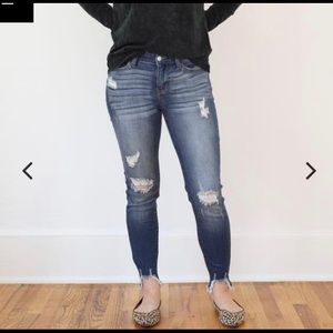 Billie Destroyed Hem Cropped Jeans